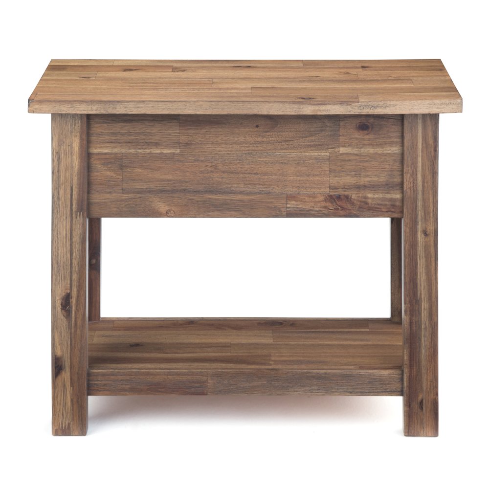 14 inch Solid Acacia Rustic Narrow Side Table (Set of 2). Picture 2