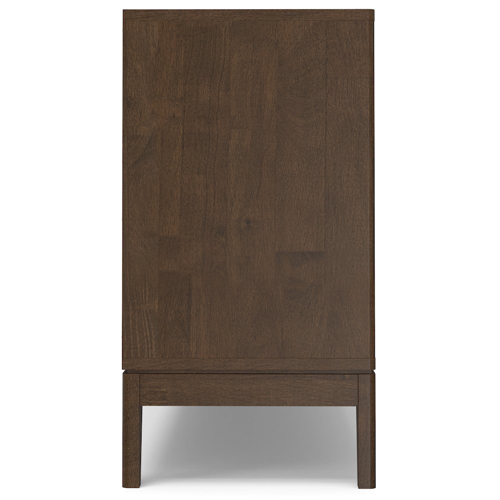 Harper Solid Hardwood 3 Door Sideboard Buffet / Storage Cabinet In Walnut Brown. Picture 2
