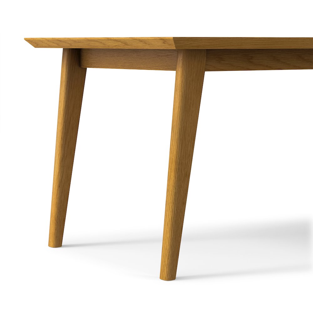 Draper Solid Wood Mid Century Rectangle Dining Table In Oak Veneer. Picture 9