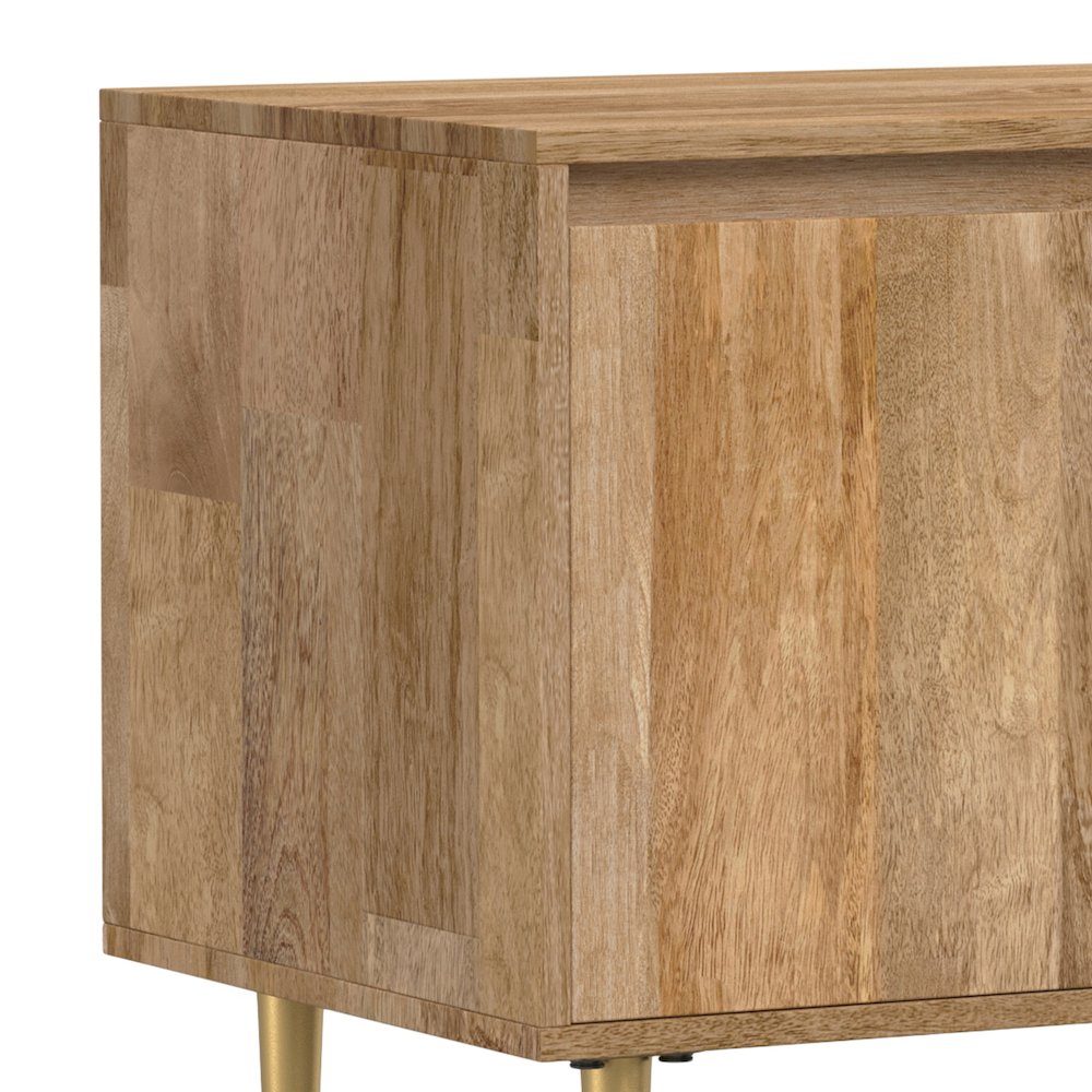 Fallon SOLID MANGO WOOD TV Media Stand in Natural For TVs up to 65 inches. Picture 7