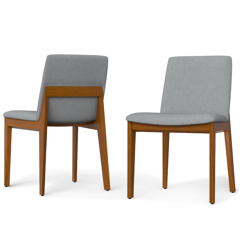 Selena Dining Chair (Set of 2) in Light Grey Linen Look Fabric. Picture 1