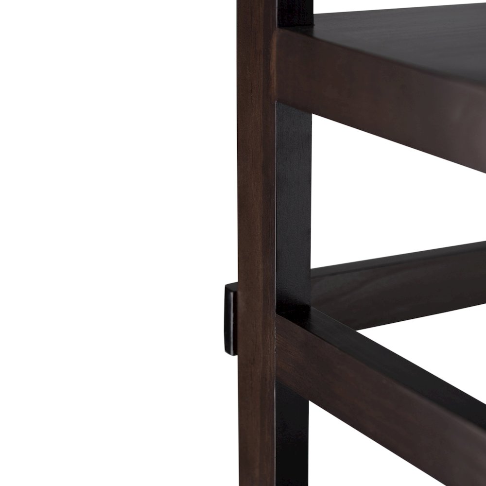 Acadian 30 Inch Solid Wood 5 Shelf Ladder Bookcase In Brunette Brown (Set Of 2). Picture 4