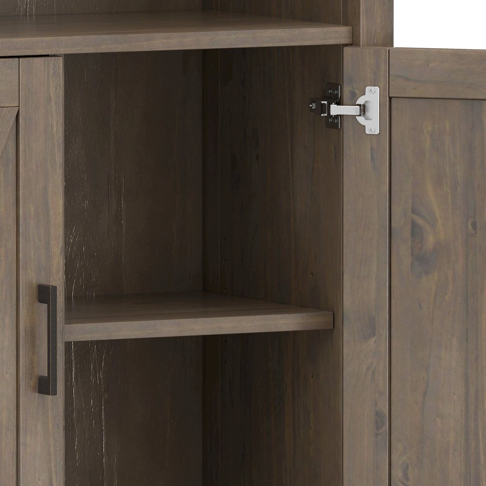Ela Solid Wood Bookcase In Smoky Brown. Picture 4