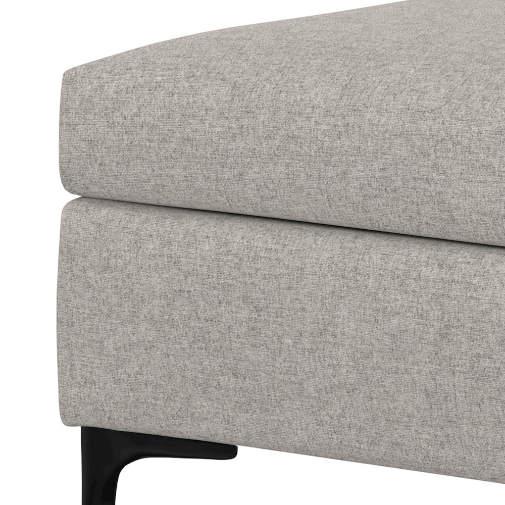 Coffee Table Storage Ottoman With Lift Up Lid In Cloud Grey Polyester Linen Look. Picture 6