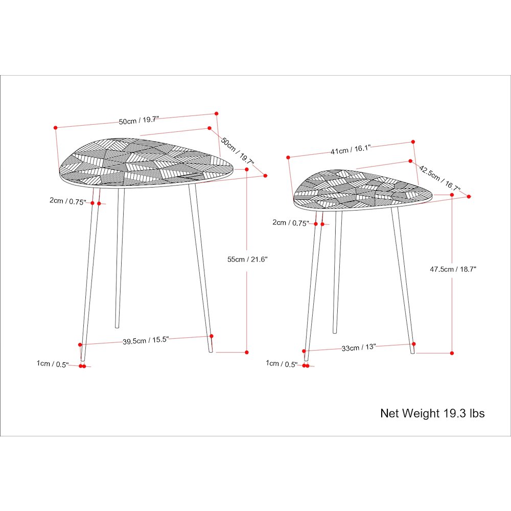 Shelton 2 Pc Metal Nesting Table In Nickel. Picture 6