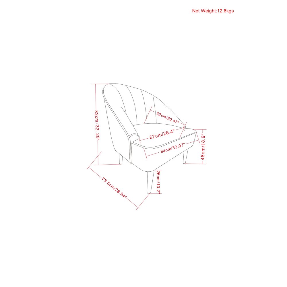 Harrah Accent Chair In Seafoam Blue Velvet Fabric. Picture 6