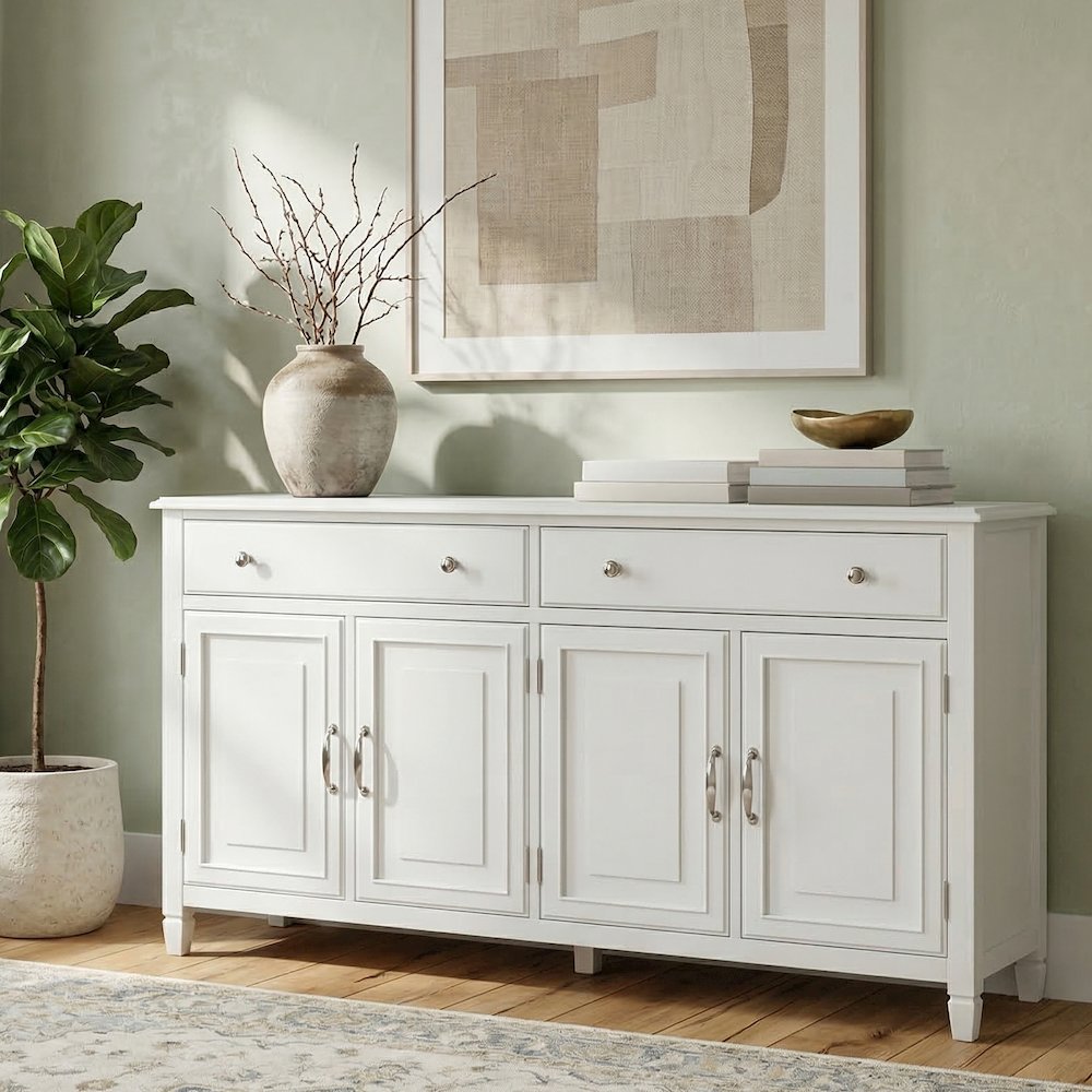 Connaught 67in W Solid Wood Traditional Large Sideboard Buffet Storage Cabinet. Picture 2