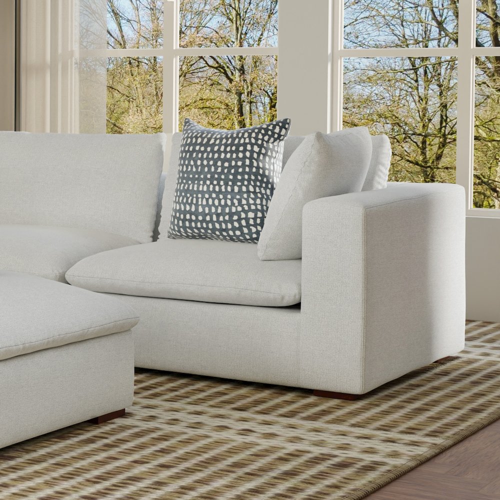 Jasmine Right-Arm Sofa Module In Velvety Chenille Performance Fabric. Picture 5
