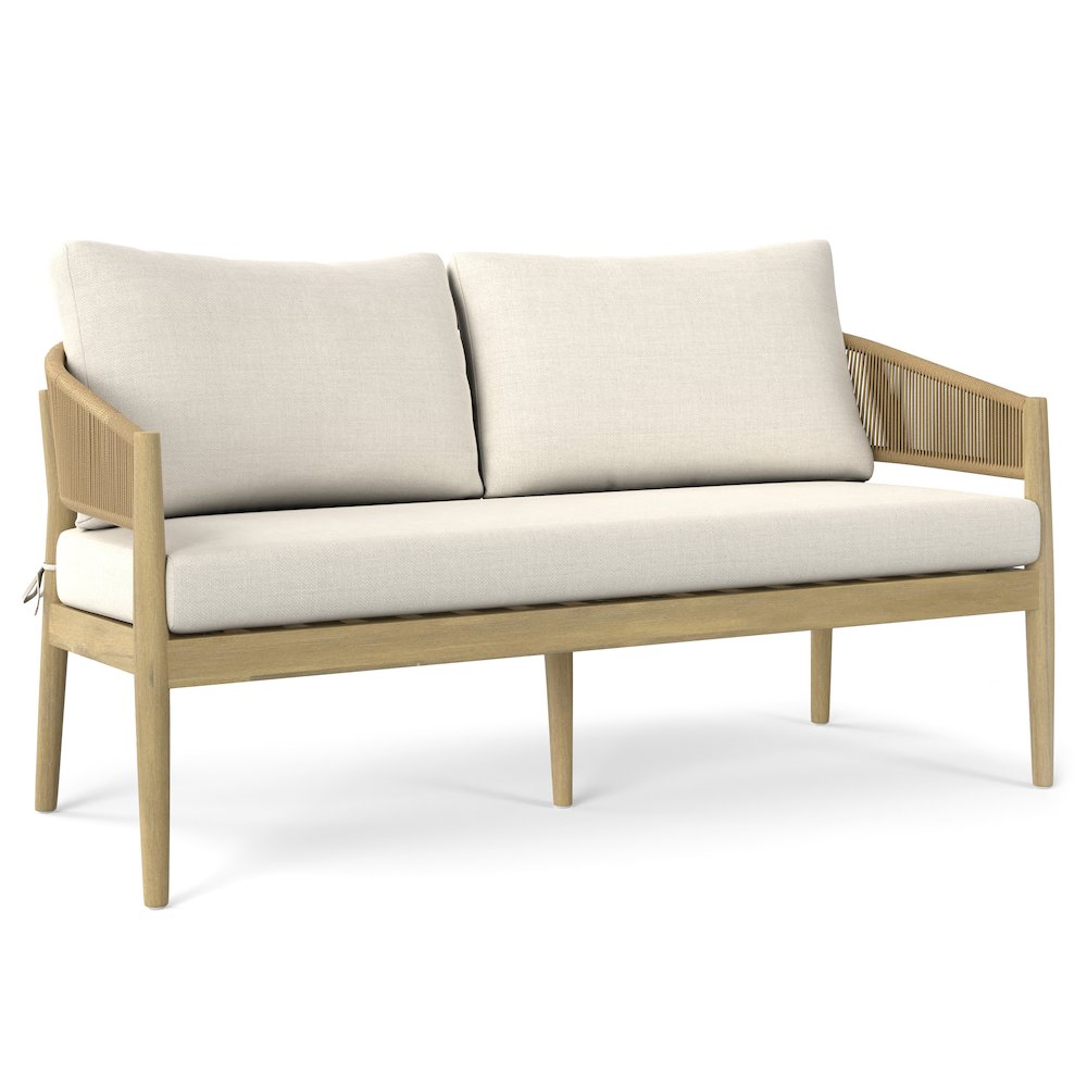 Bayshore Solid Acacia Wood Outdoor Sofa In Natural. Picture 1