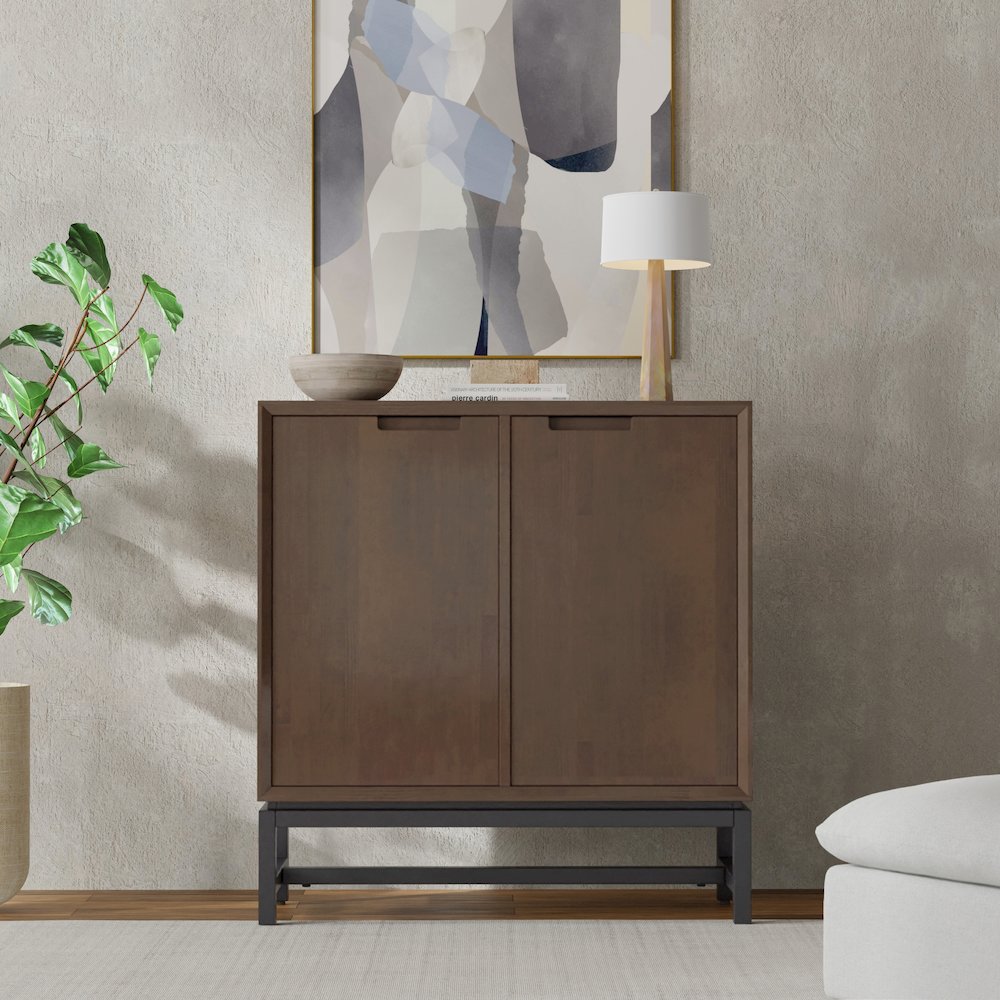 Banting Solid Hardwood Medium Storage Cabinet In Walnut Brown. Picture 5