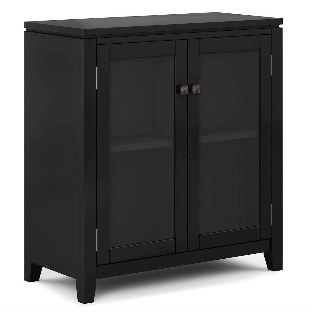 Cosmopolitan Solid Wood Low Storage Cabinet In Black. Picture 1