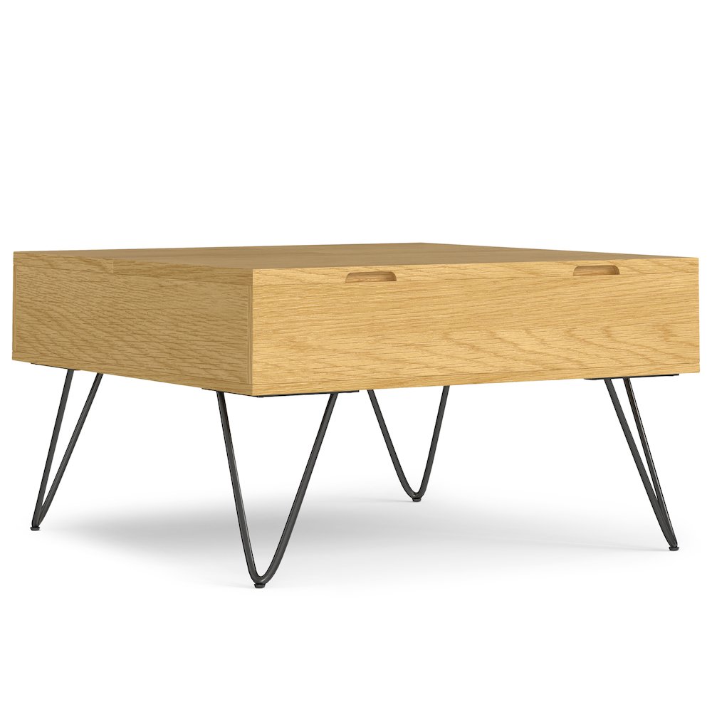 Hunter Lift Top Square Coffee Table In Oak. Picture 3