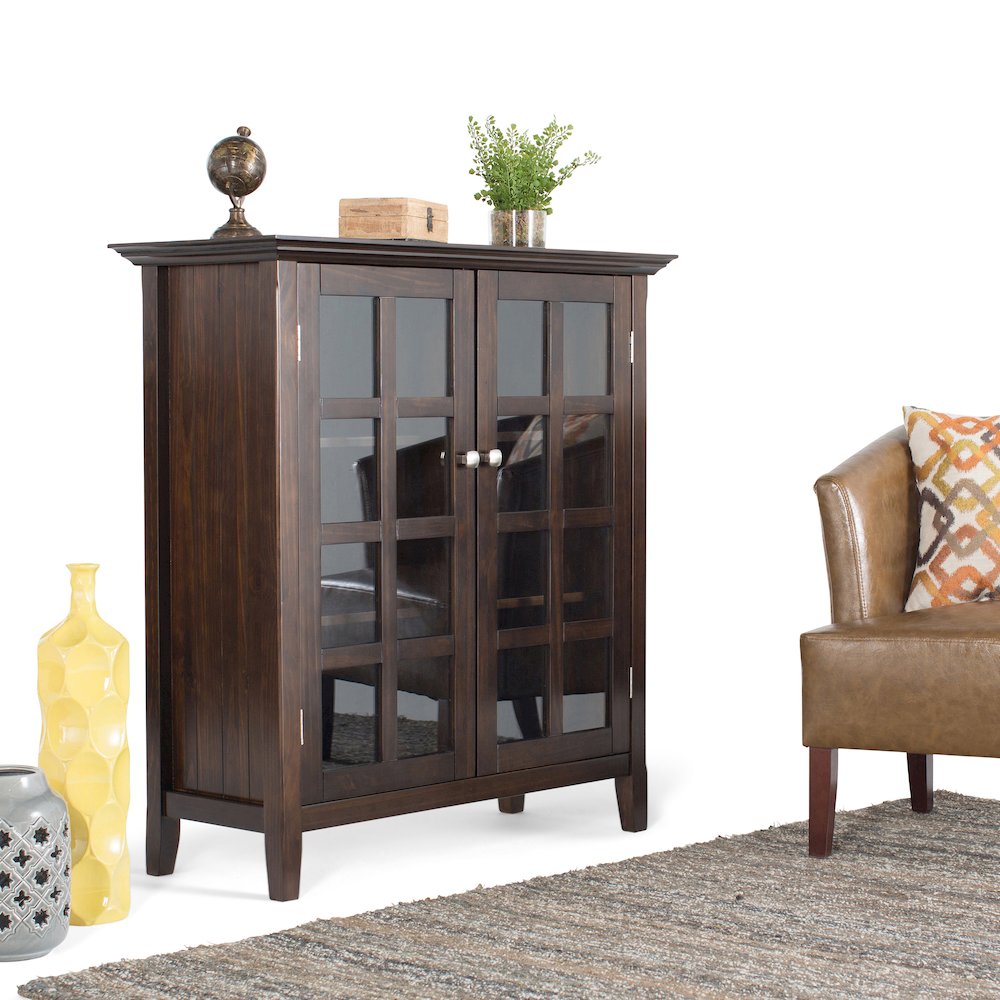 Acadian Solid Wood Medium Storage Cabinet In Brunette Brown. Picture 5