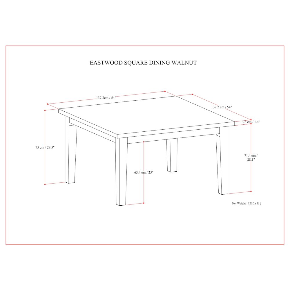 Eastwood Square Dining Table In Walnut. Picture 5