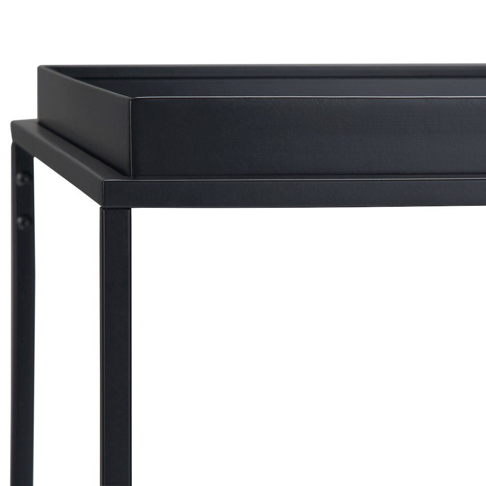 Garner Tray Top Console Table in Black. Picture 5
