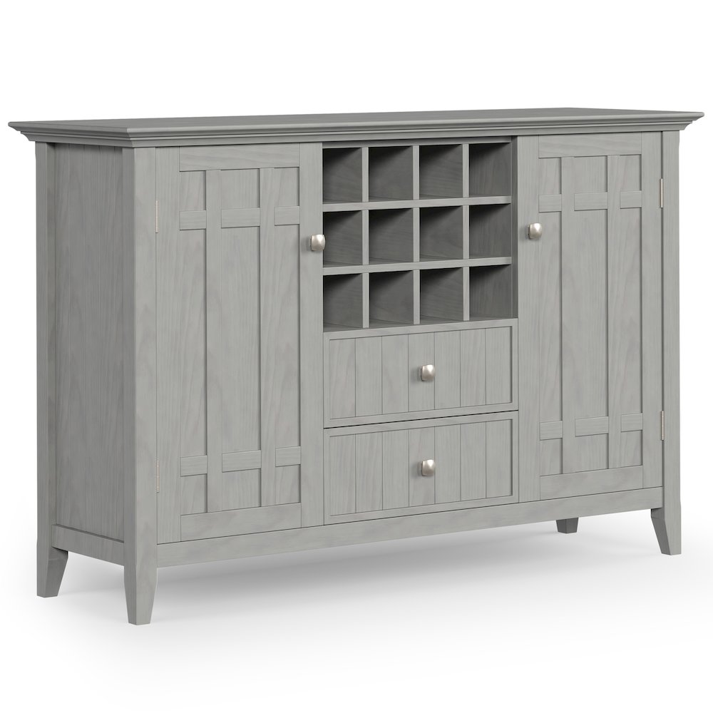 Bedford Solid Wood Sideboard Buffet And Wine Rack In Fog Grey. Picture 1