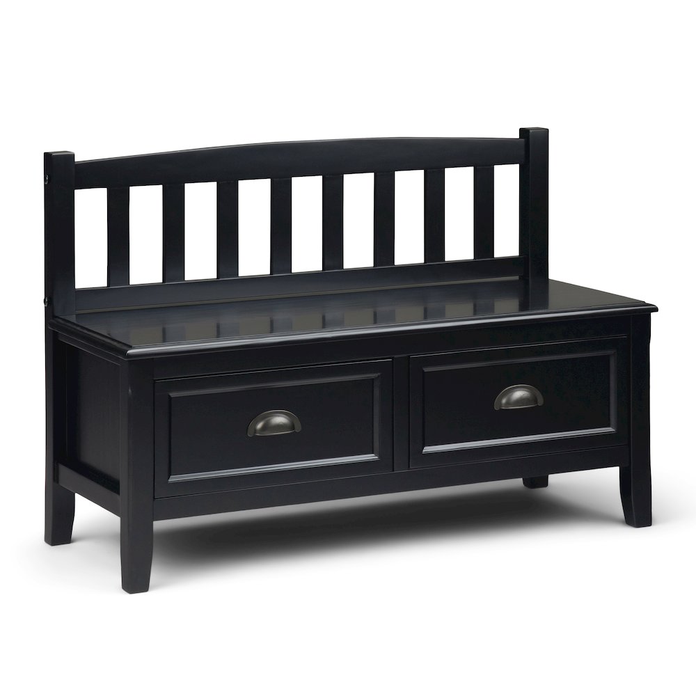 Burlington 42 inch Wide Solid Wood Transitional Entryway Storage Bench. Picture 1