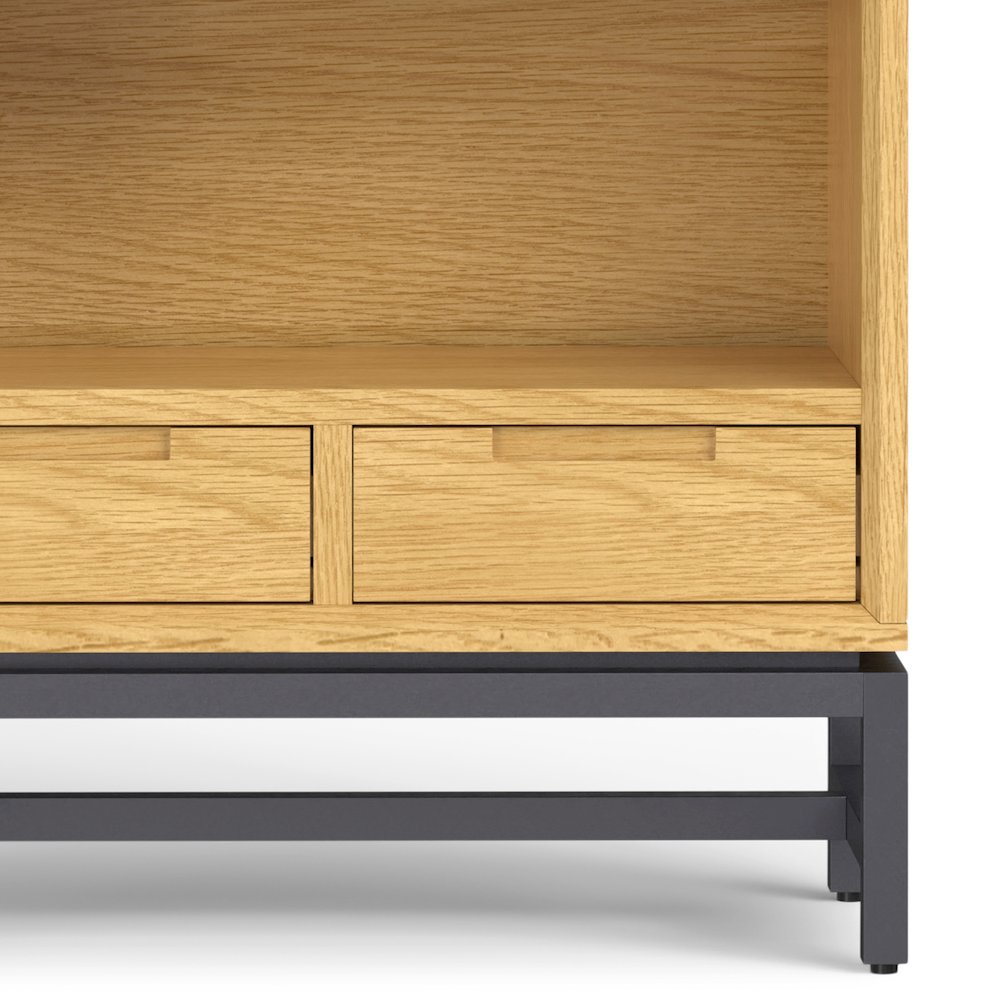 Banting Solid Wood Mid Century Bookcase In Oak Veneer. Picture 3