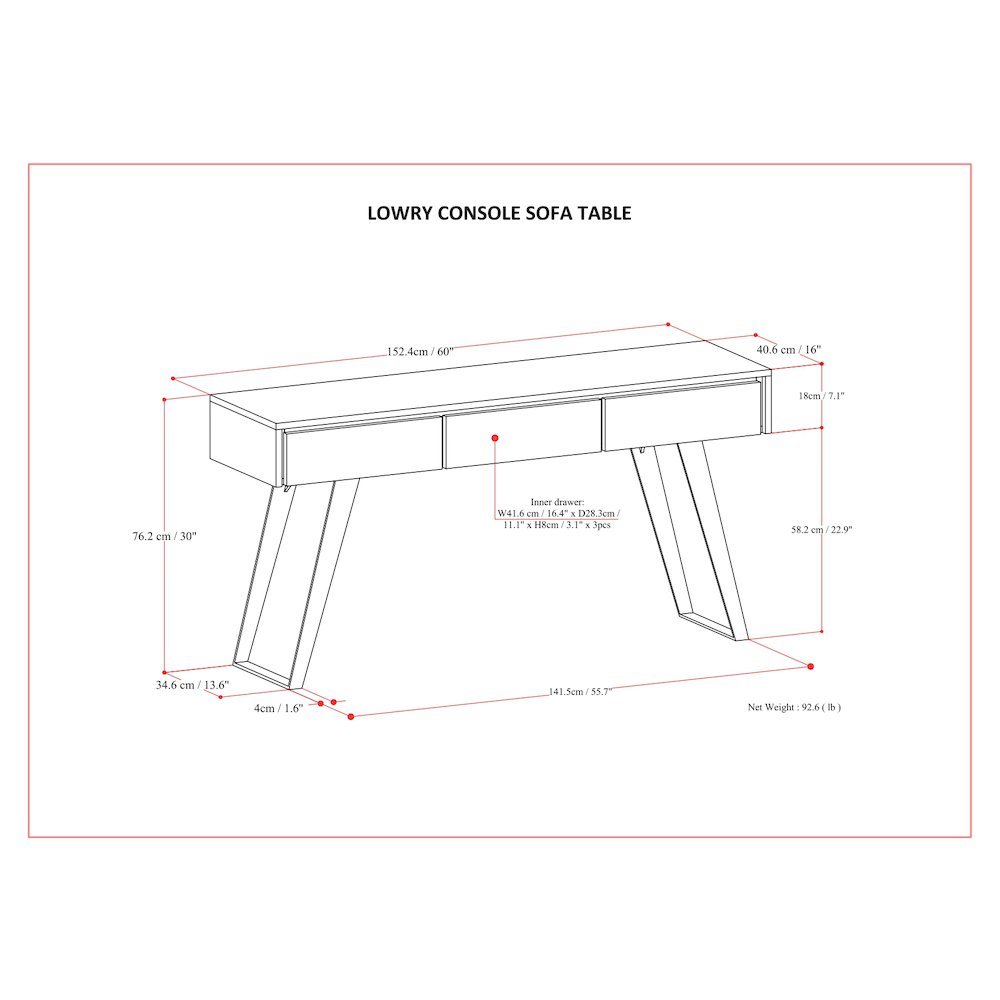 Lowry Console Sofa Table In Oak Veneer. Picture 5