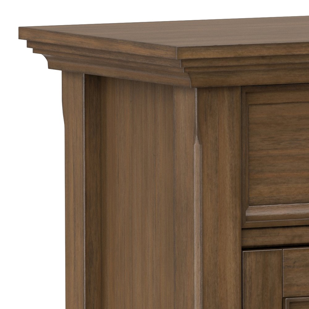 36 inch Wide Solid Wood Entryway Storage Cabinet in Rustic Natural Aged Brown. Picture 2
