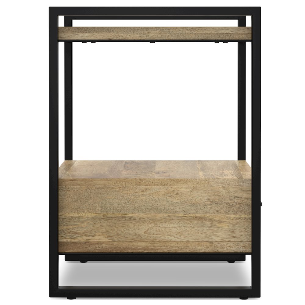 Riverside Solid Mango Wood Bedside Table In Natural. Picture 2