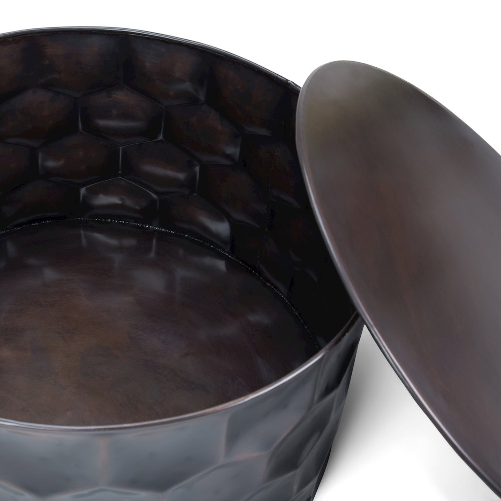 Whitney Metal Storage Coffee Table In Antique Bronze. Picture 3
