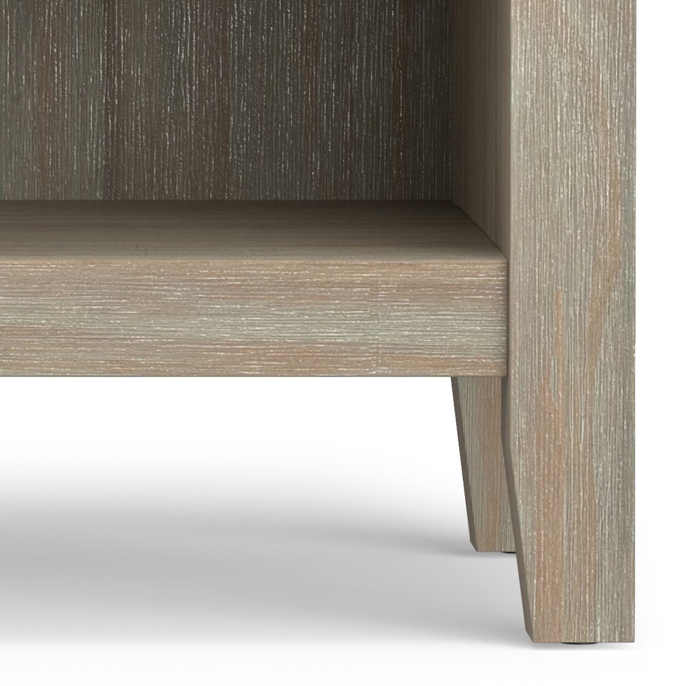 Artisan 24 inch Wide Solid Wood Transitional Bedside Table in Distressed Grey. Picture 3