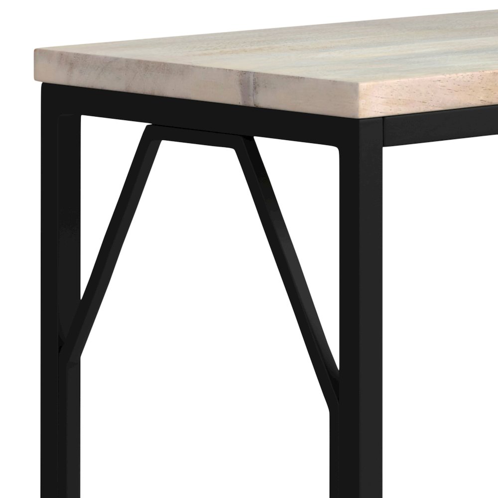 Selma Metal And Wood Accent Table In White Wash. Picture 2