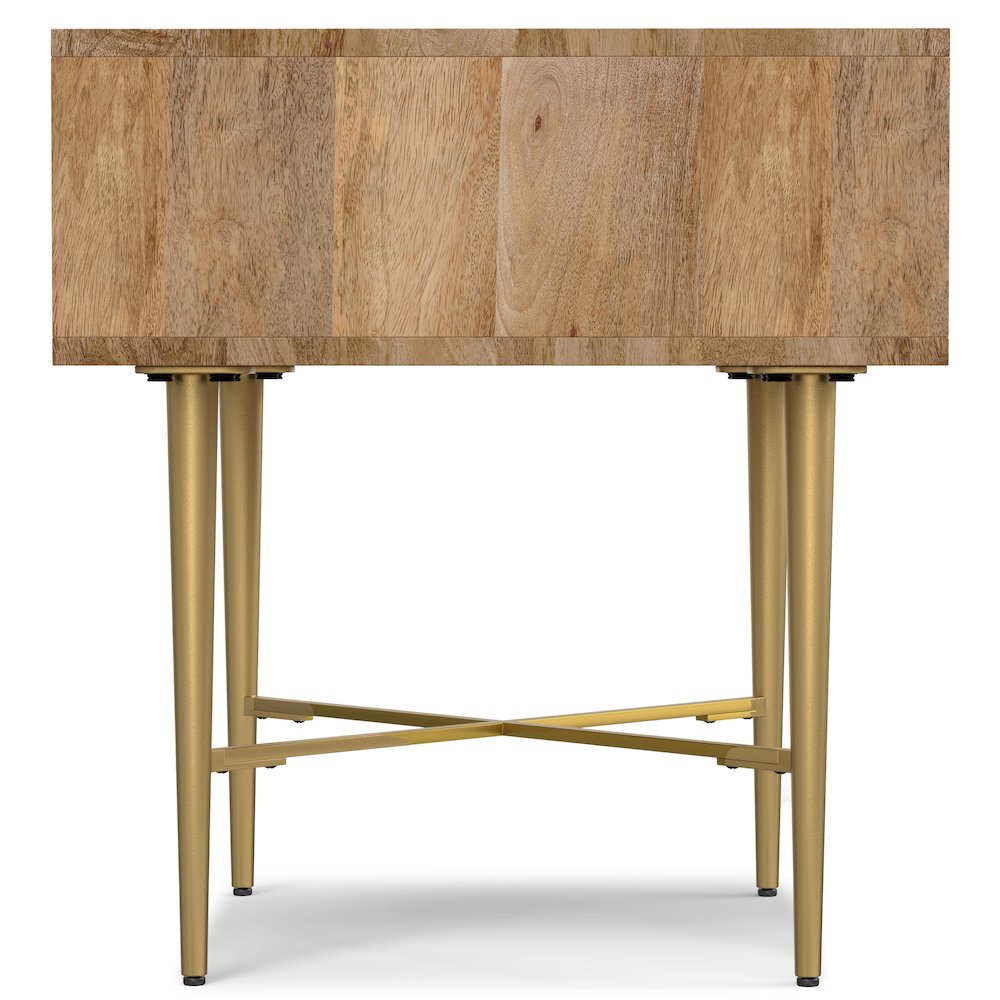 Fallon SOLID MANGO WOOD End Table in Natural. Picture 2