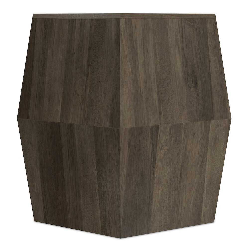 Solid Mango Wood 16 Inch Wide Irregular Contemporary Side Table In Ash Grey. Picture 2