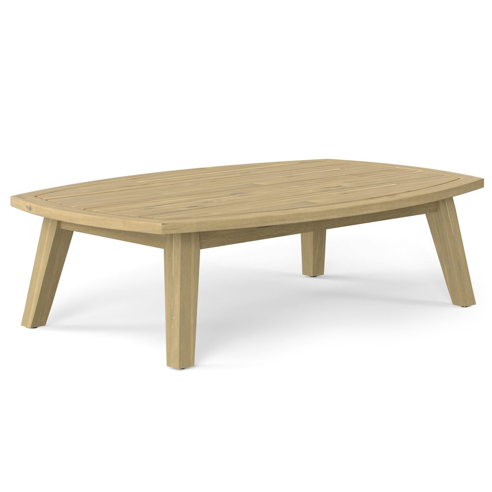 Parkside Solid Acacia Wood Outdoor Coffee Table In Light Teak. Picture 1