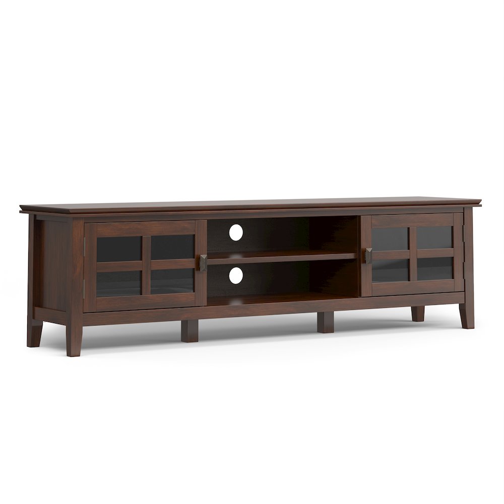 72"W Low TV Stand with Two 26"W 5 Shelf Bookcases in Russet Brown (Set of 3). Picture 2