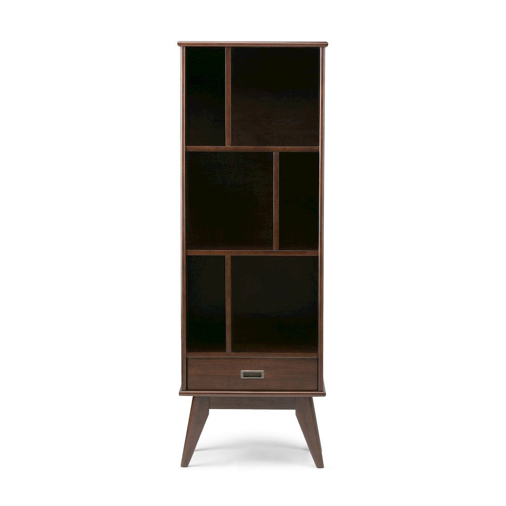 60"W TV Stand with Two 22"W Bookcases in Medium Auburn Brown (Set of 3). Picture 4