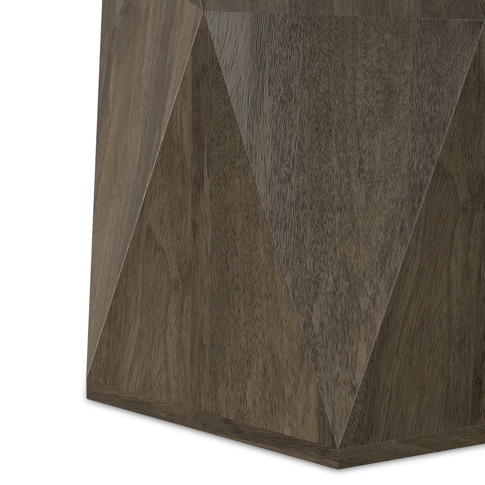 Mckinley 16 inch Wide Solid Mango Contemporary End Table in Ash Grey, Assembled. Picture 5