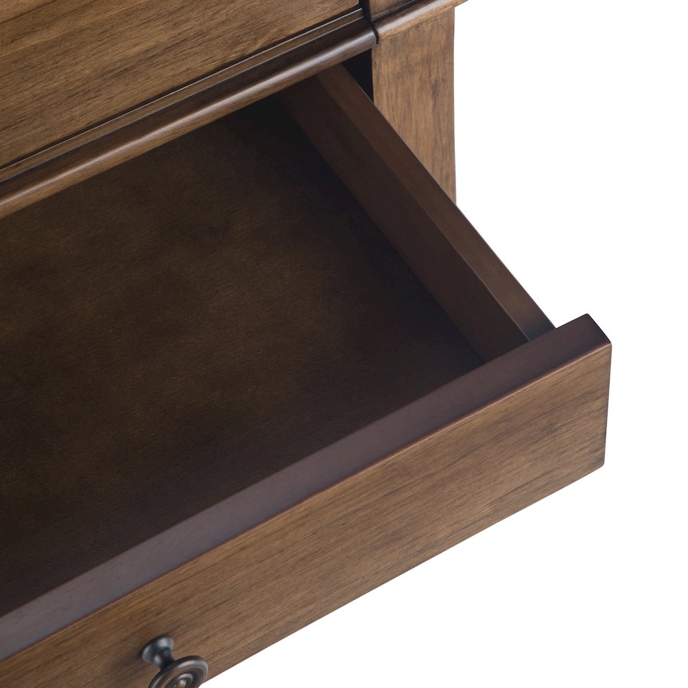24 inch Solid Wood Bedside Table in Rustic Natural Aged Brown (Set of 2). Picture 4