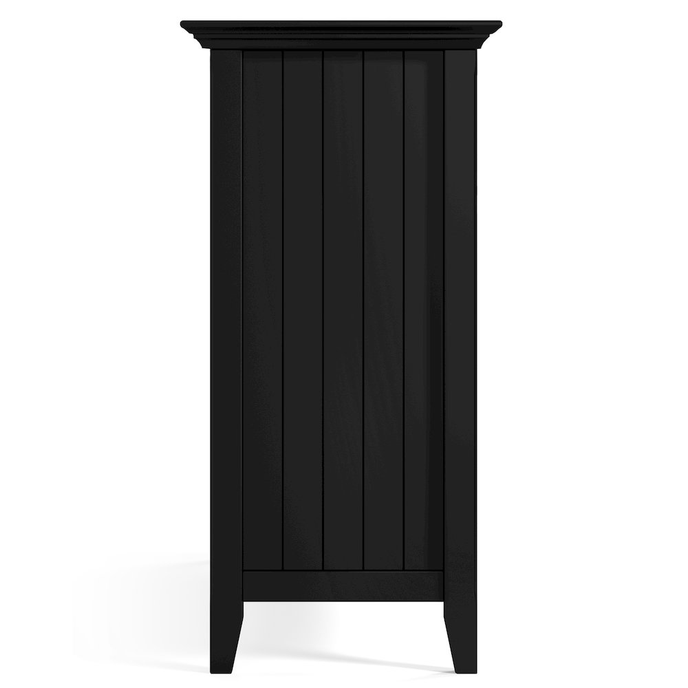 Bedford Solid Wood Sideboard Buffet And Wine Rack In Black. Picture 3