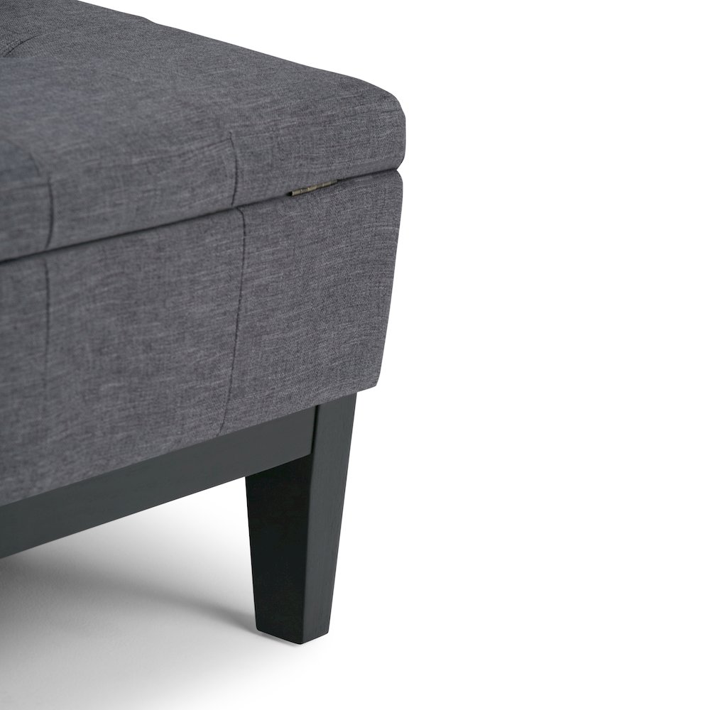 Dover Square Coffee Table Storage Ottoman In Slate Grey Linen Look Fabric. Picture 3