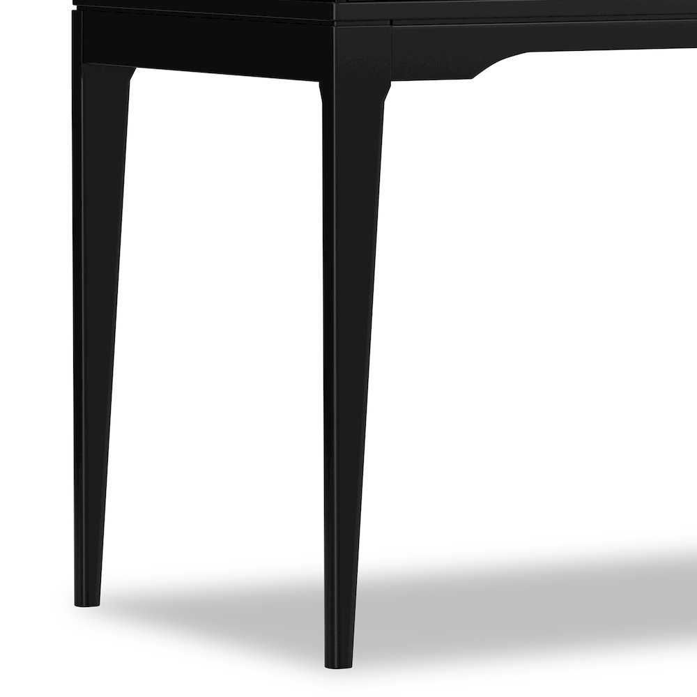 Harper 48 inch Wide Solid Hardwood Mid-Century Modern Small Desk in Black. Picture 5