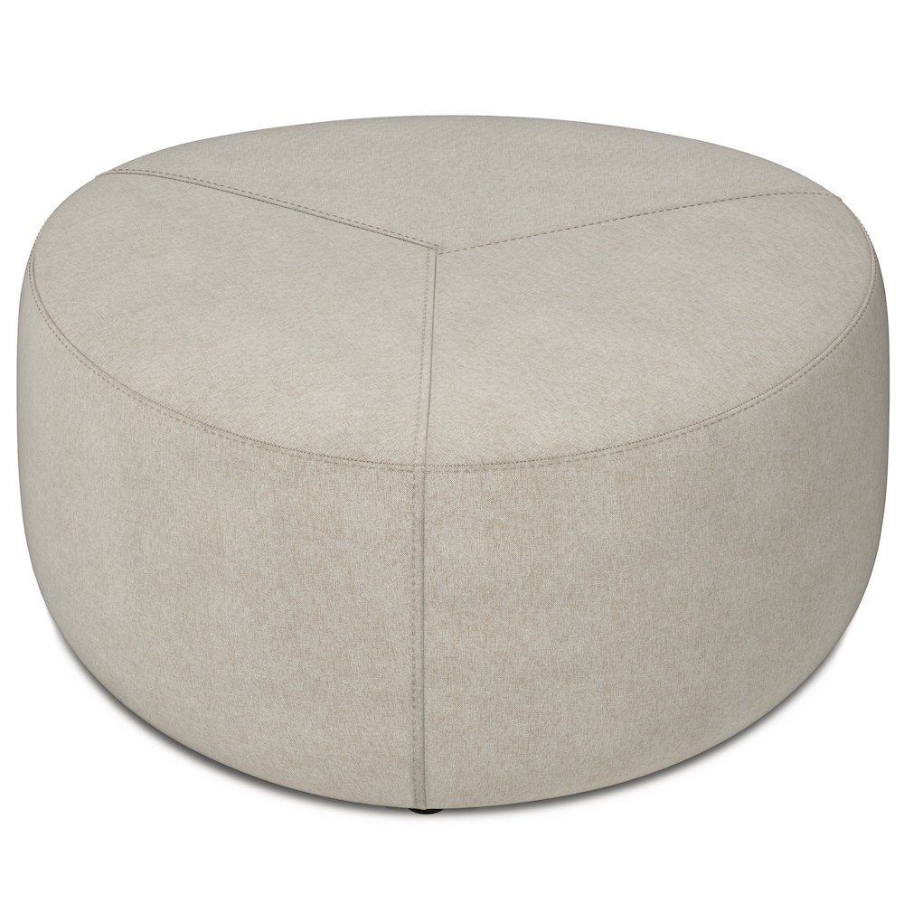 Moore Large Ottoman In Natural Linen Look Fabric. Picture 2