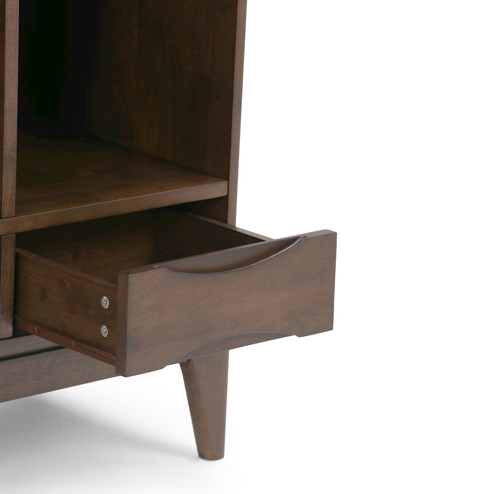 Harper Solid Hardwood Cube Storage With Drawers In Walnut Brown. Picture 3