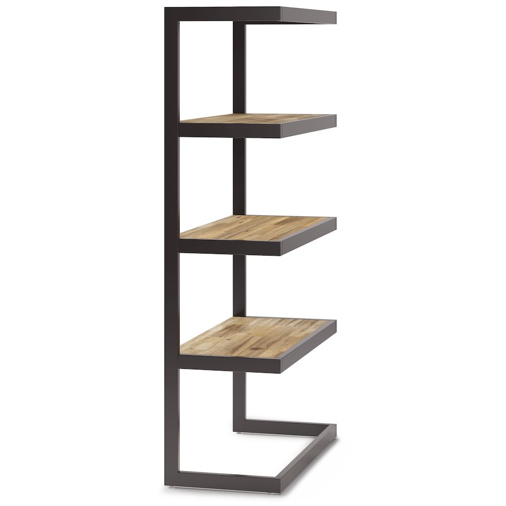 Erina SOLID ACACIA WOOD Bookcase in Distressed Golden Wheat. Picture 3