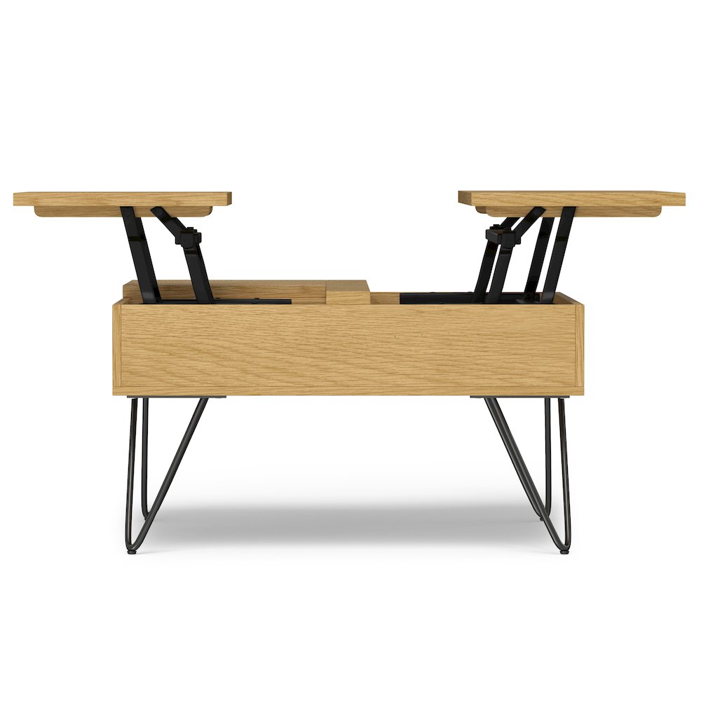 Hunter Lift Top Square Coffee Table In Oak. Picture 4