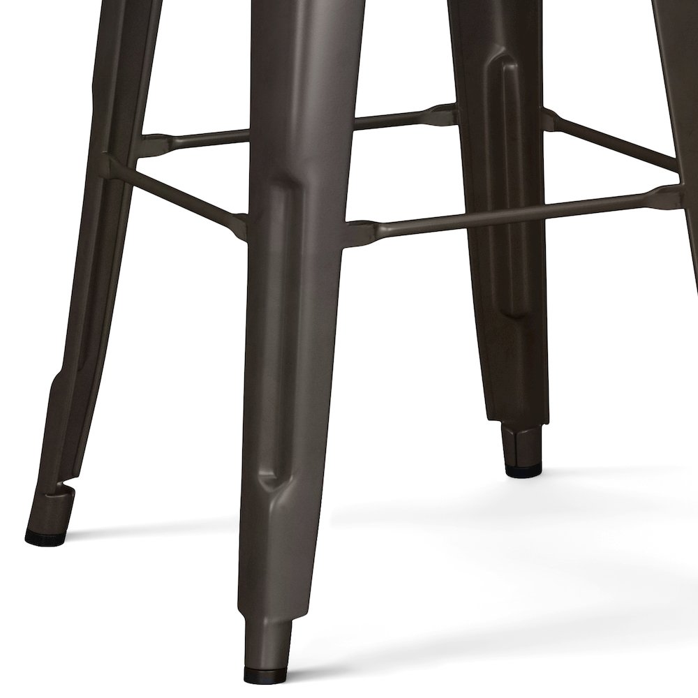 Rayne 30 Inch Metal Bar Stool (Set Of 2) In Gun Metal Grey. Picture 4