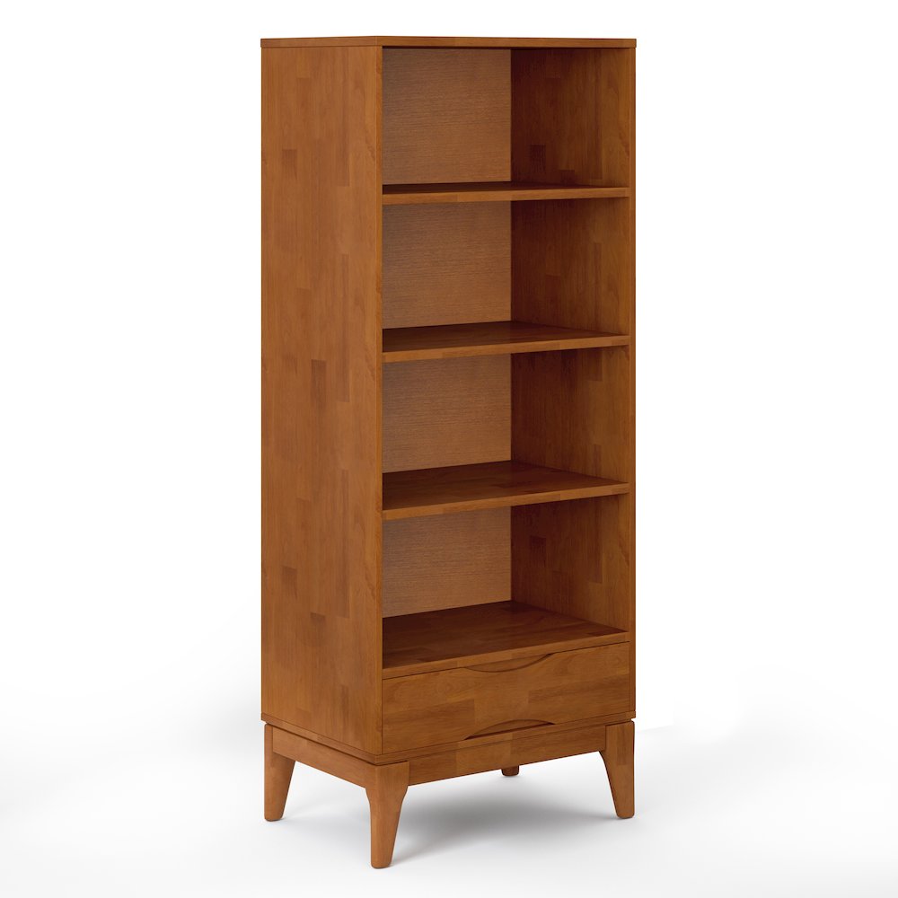 Harper 24 Inch Solid Wood 4 Shelf Bookcase In Teak Brown (Set Of 2). Picture 2