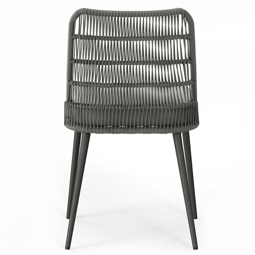 Beachside Outdoor Dining Chair (Set Of 2) In Grey Polyester Fabric. Picture 4