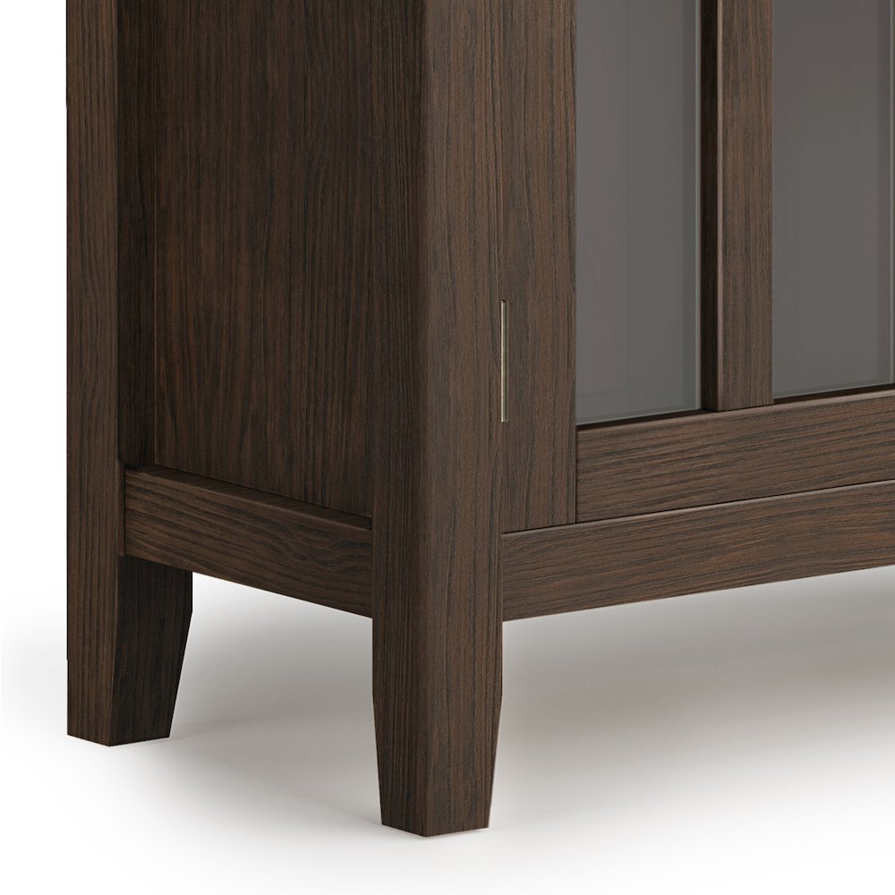 Artisan Solid Wood Low Storage Cabinet In Farmhouse Brown. Picture 4