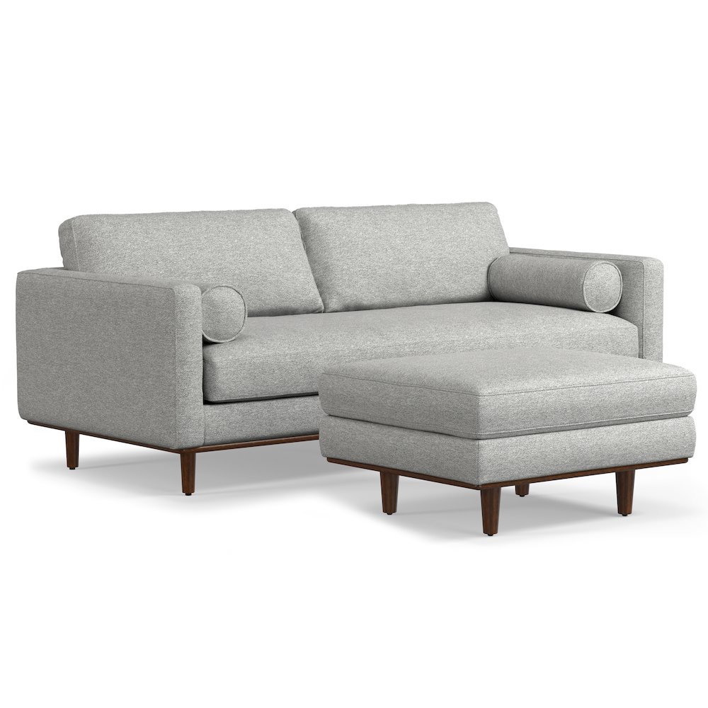 Morrison 89-Inch Sofa And Ottoman Set In Woven-Blend Fabric. Picture 1