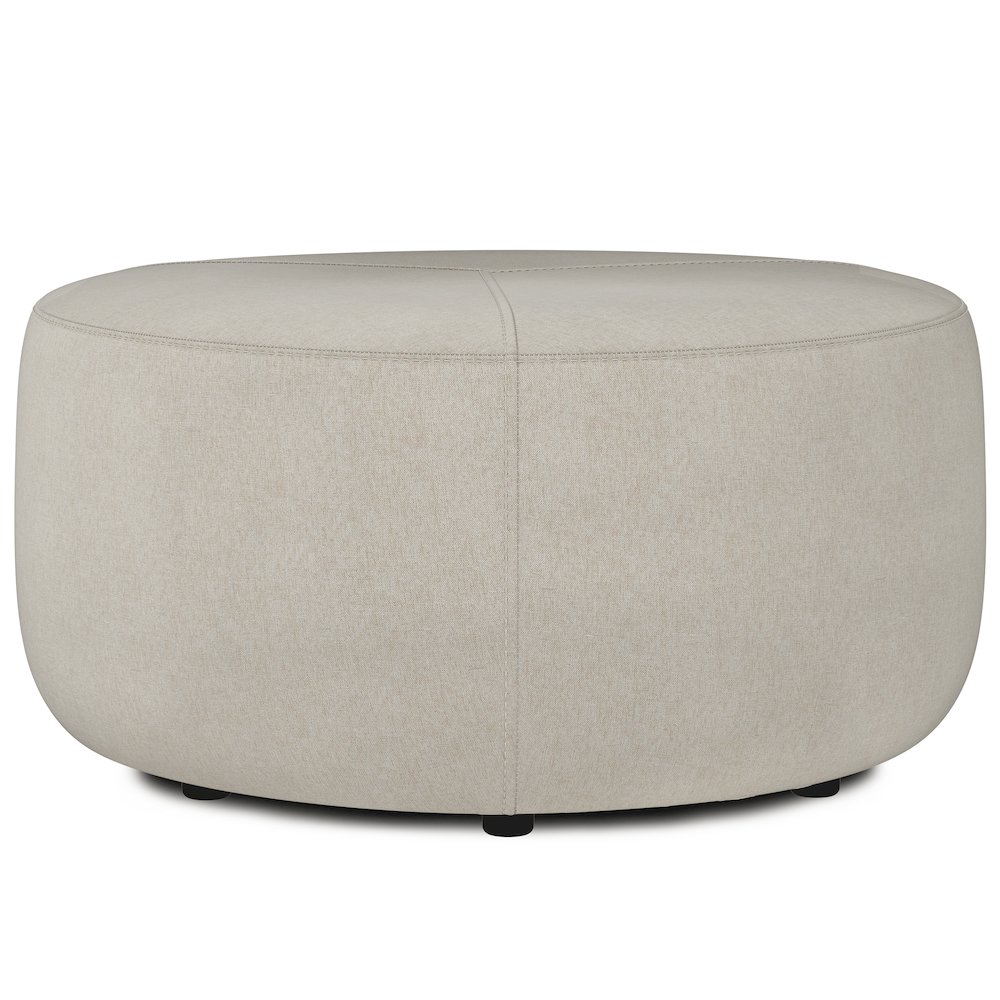 Moore Large Ottoman In Natural Linen Look Fabric. Picture 1
