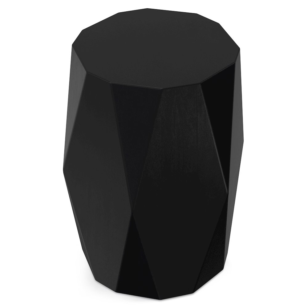 Judson 15 Inch Wide Solid Mango Contemporary End Table In Black. Picture 2