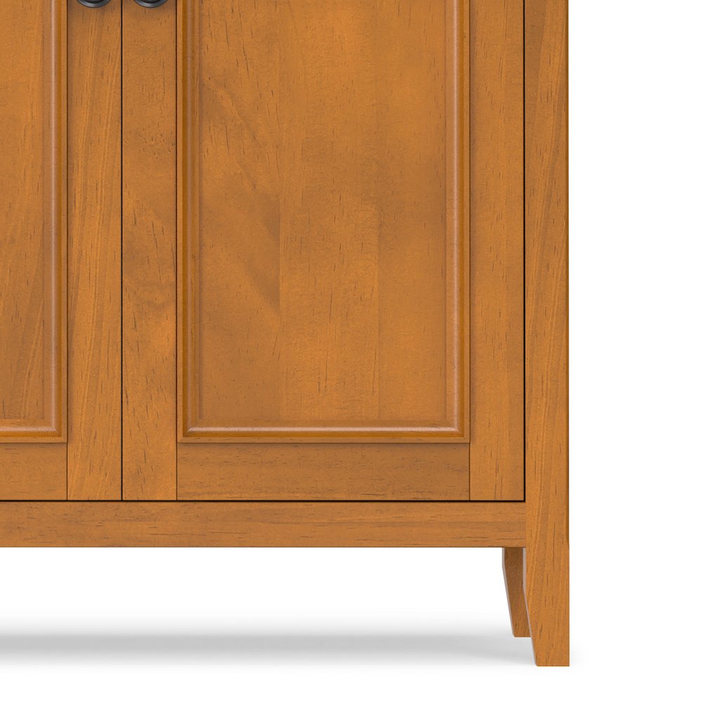 66 inch Wide Solid Wood 4 Door Storage Cabinet in Light Golden Brown. Picture 3